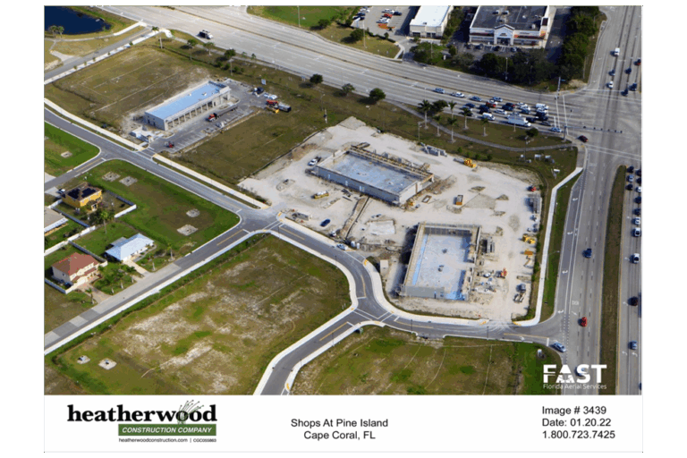 Heatherwood Construction is at the halfway point on The Shops on Pine Island