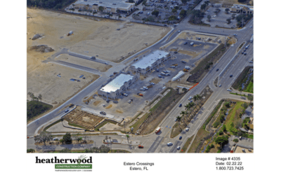 Heatherwood Construction has passed the halfway point on   The Estero Crossing Retail Center