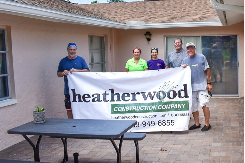 Heatherwood Construction, community volunteers  restore courtyard for Dr. Piper Center